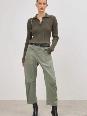 Nili Lotan Shon Pants Size 6 Admiral Green